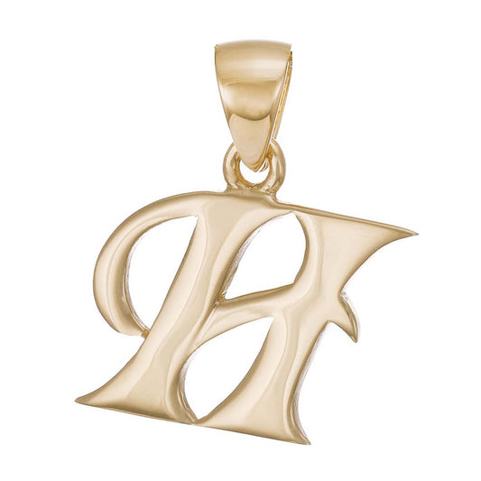 9ct Gold Initial Pendant Letter H - 21mm - FJewellery