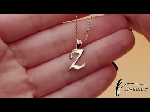 9ct Gold Initial Pendant Letter Z - 17mm - FJewellery