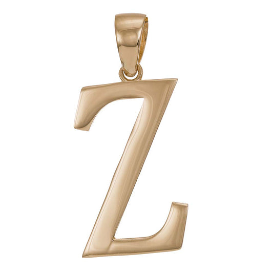 9ct Gold Initial Pendant Letter Z - 37mm - FJewellery