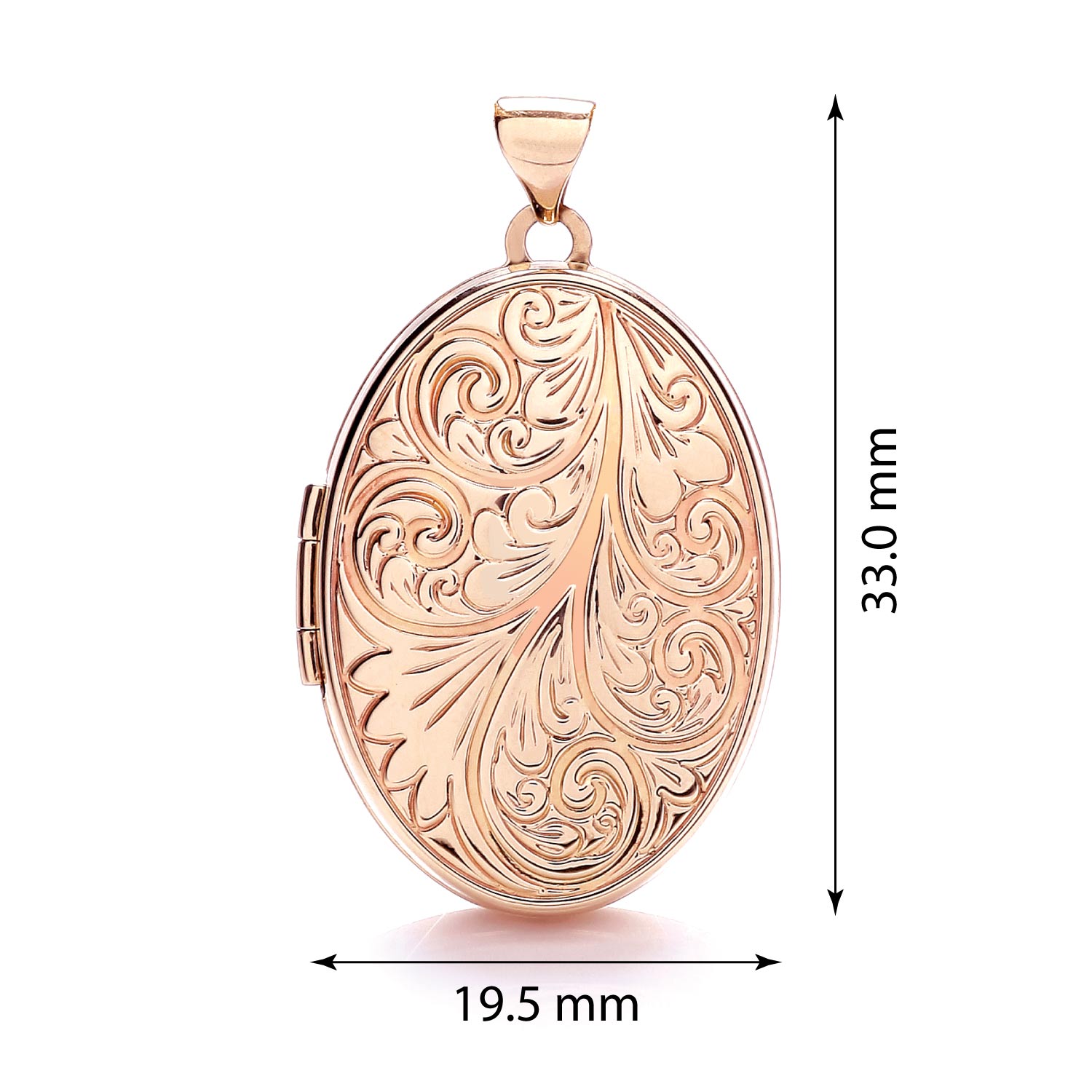 9ct Gold Oval Locket with design - FJewellery