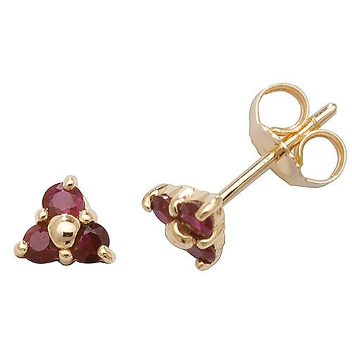 9ct Gold Ruby Studs - FJewellery