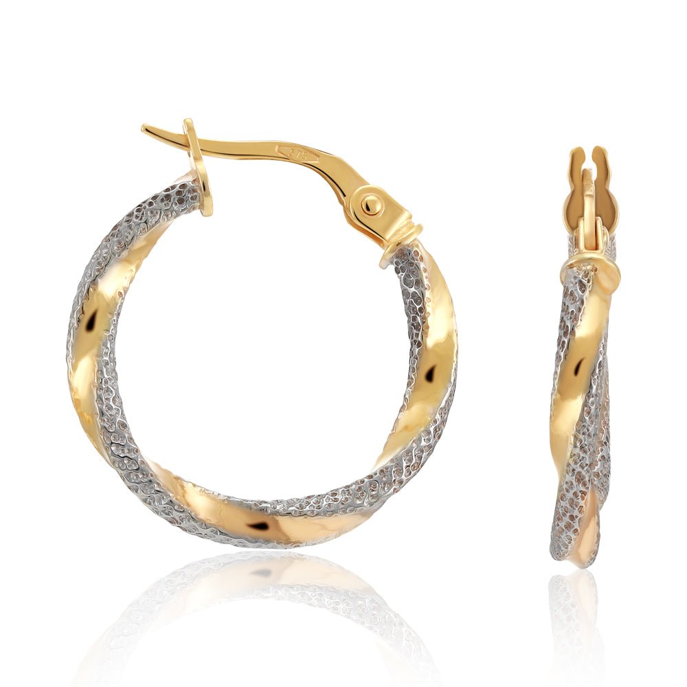 9ct Gold Twist Earrings - FJewellery
