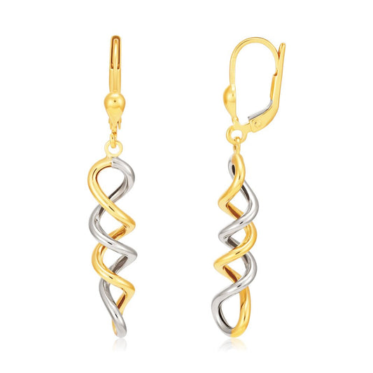9ct Gold Twisted Drop Earrings - FJewellery