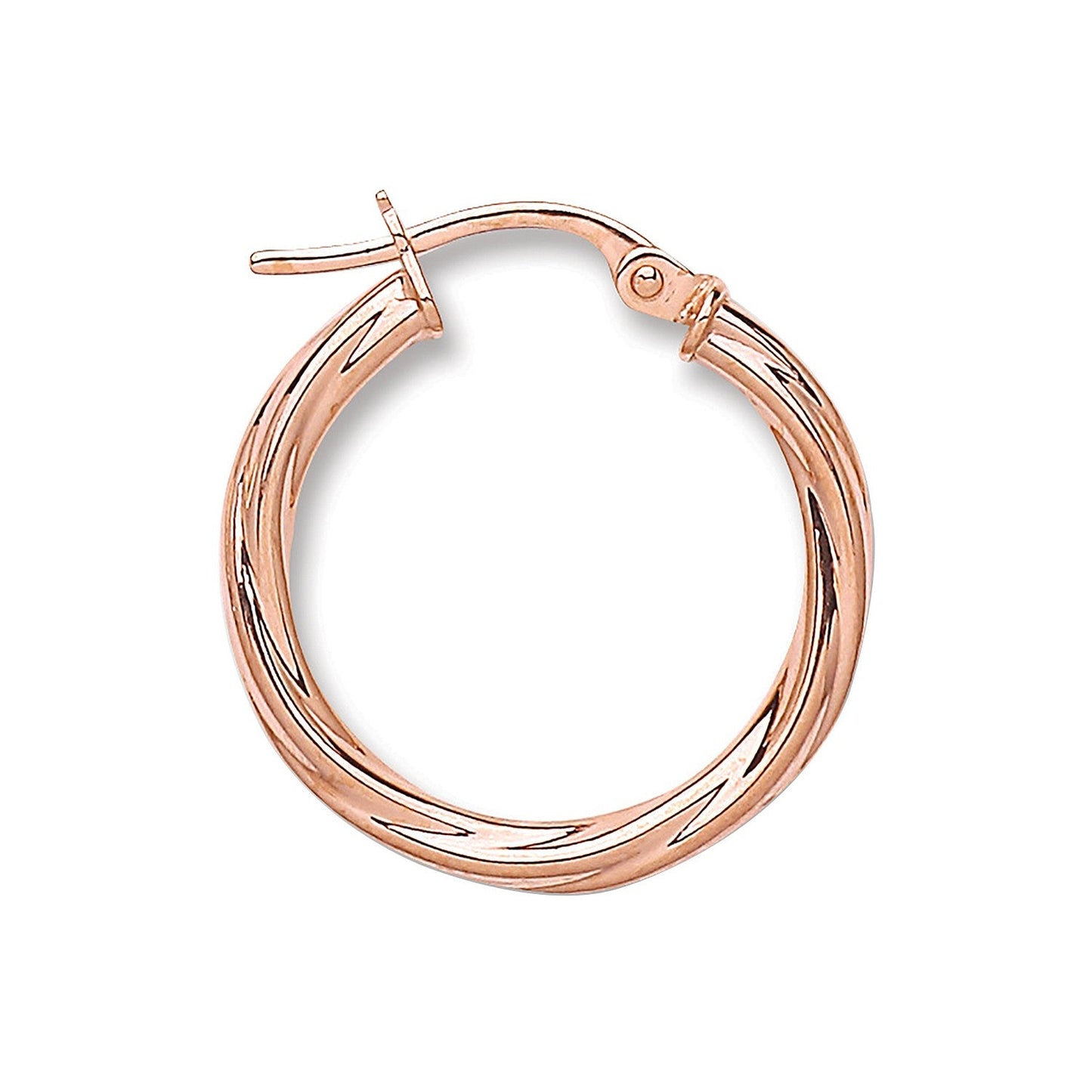 9ct Gold Twisted Rose Hoop Earrings - FJewellery