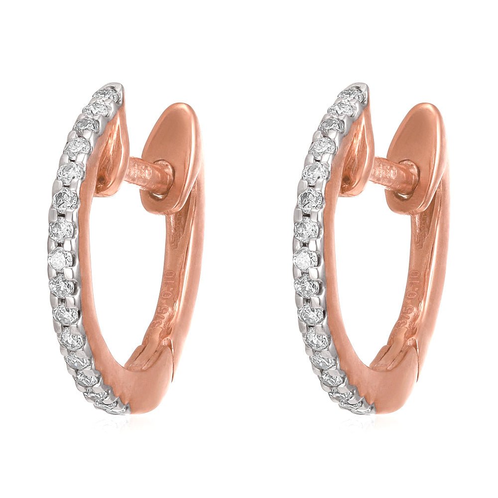 9ct Rose Gold 0.10ct Diamond Earrings - FJewellery