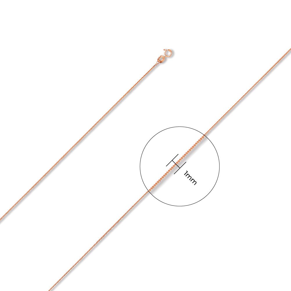 9ct Rose Gold 1mm Curb Chain - FJewellery