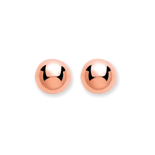 9ct Rose Gold 4mm Ball Studs - FJewellery