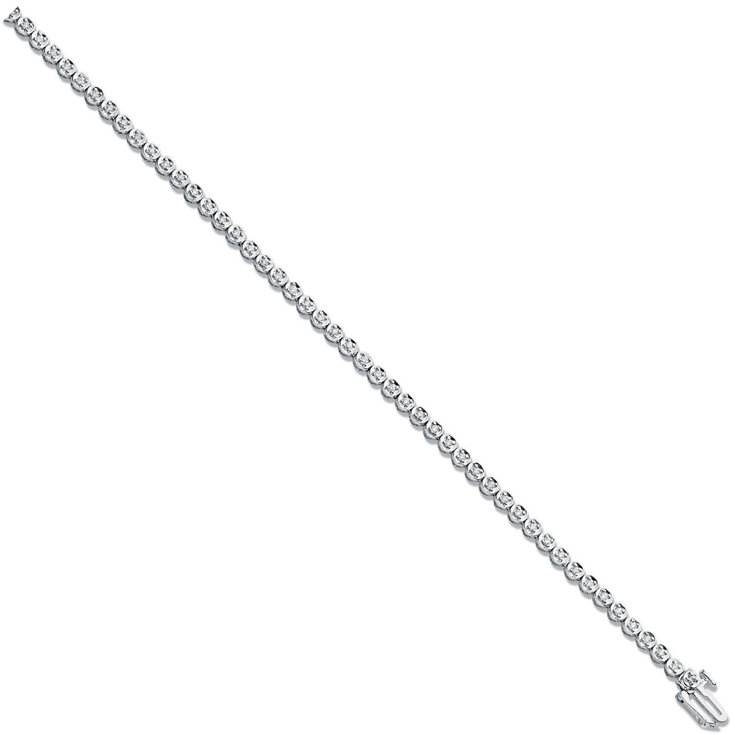 9ct White 0.55ct Diamond Tennis Bracelet - FJewellery