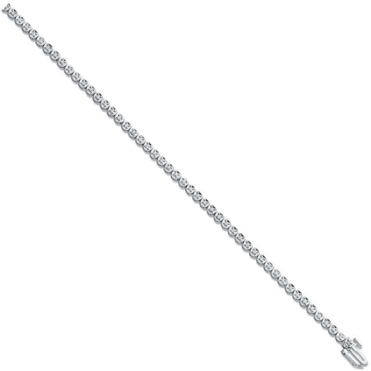 9ct White 0.55ct Diamond Tennis Bracelet - FJewellery