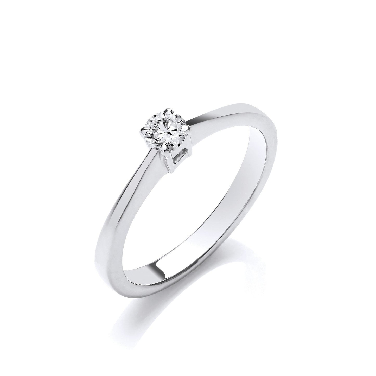 9ct White Gold 0.15ct Diamond Engagement Ring - FJewellery