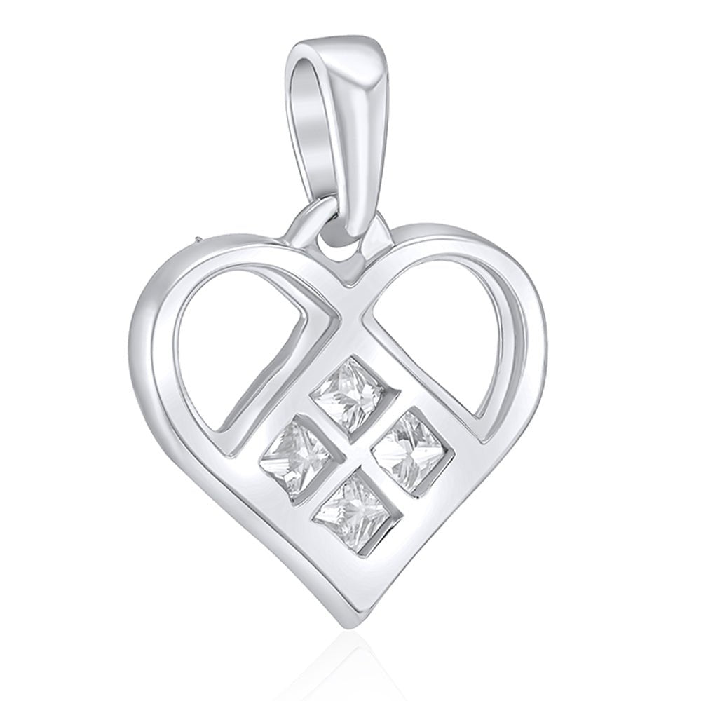 9ct White Gold 0.33ctw Heart Diamond Pendant - FJewellery