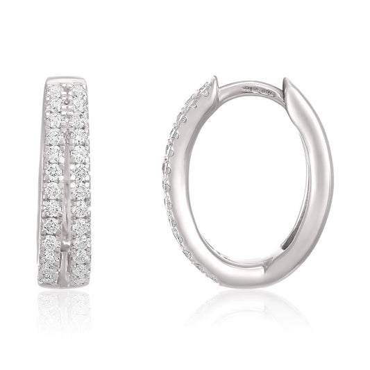 9ct White Gold 0.51ct Diamond Earrings - FJewellery