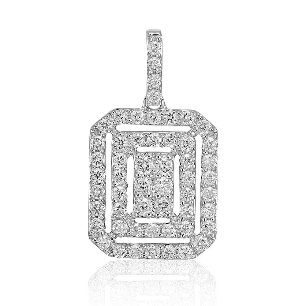 9ct White Gold 0.55ct Diamond Fancy Pendant - FJewellery