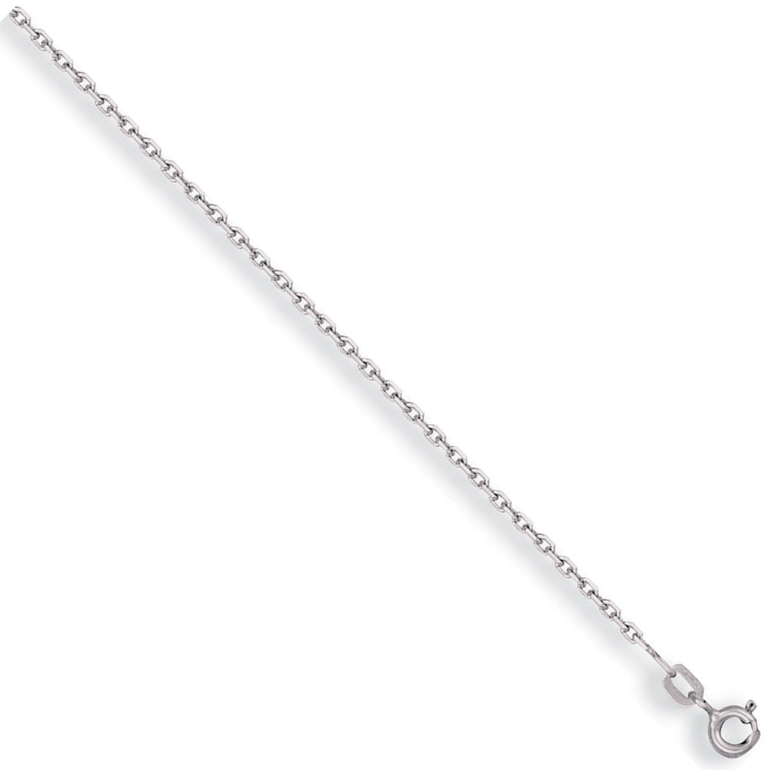 9ct White Gold 1.2mm Belcher Chain - FJewellery