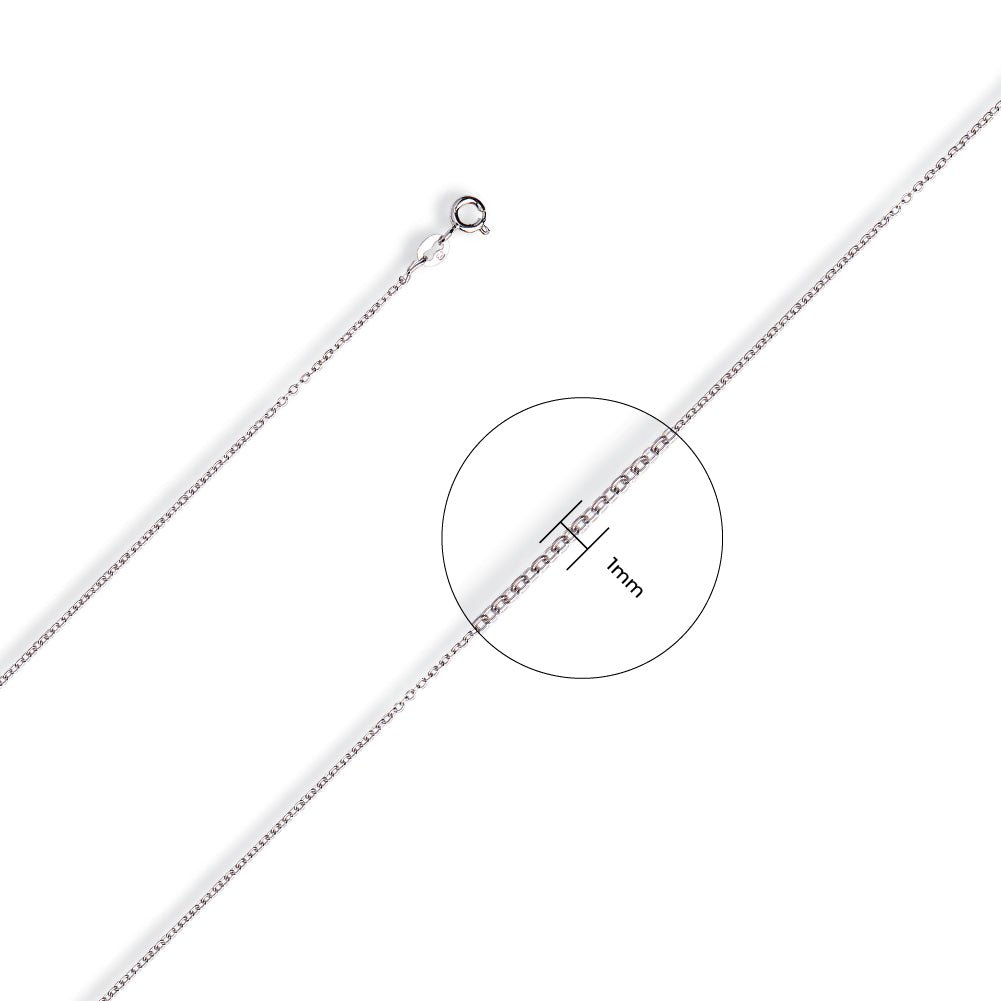 9ct White Gold 1.5mm Belcher Chain - FJewellery