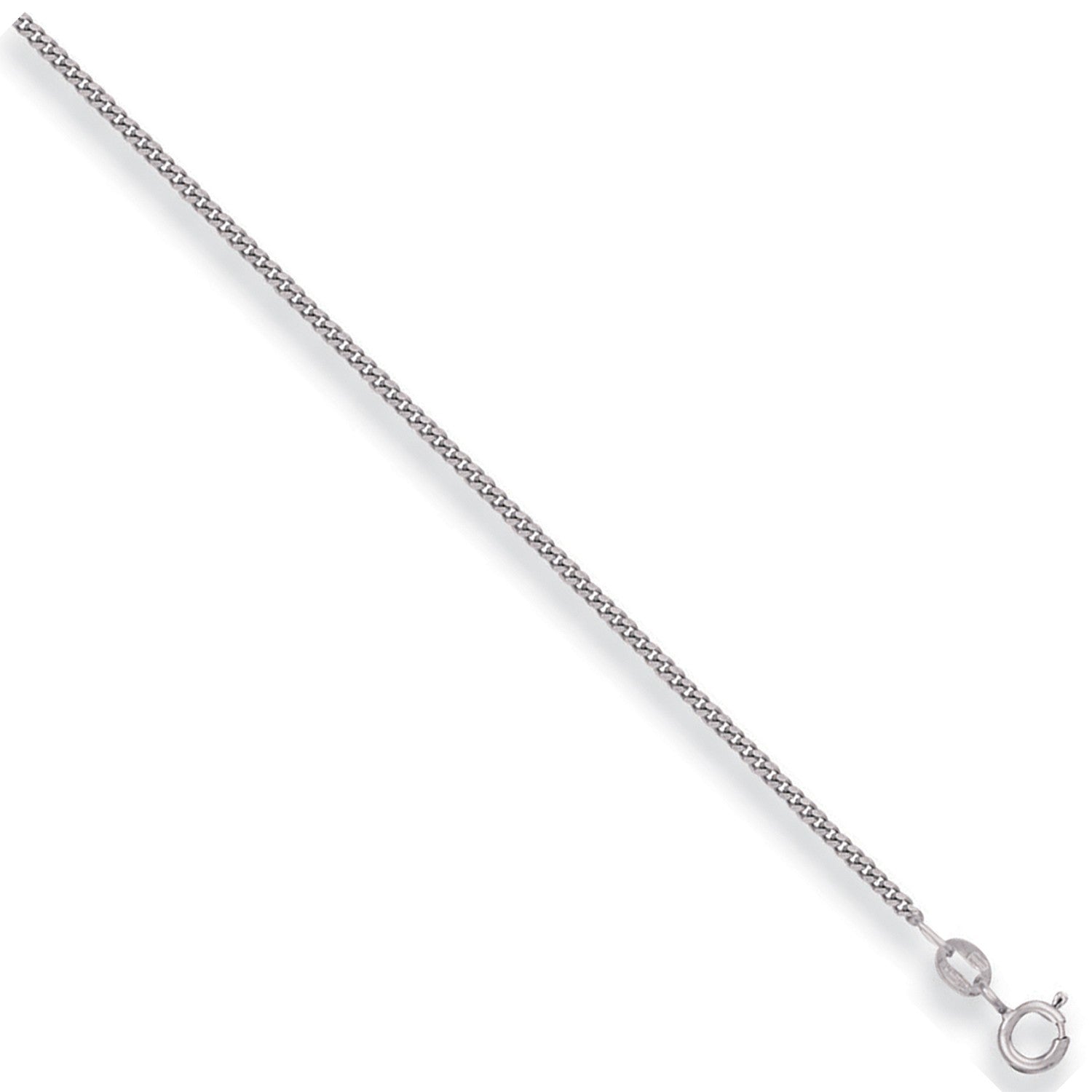 9ct White Gold 1.5mm Classic Curb Chain - FJewellery