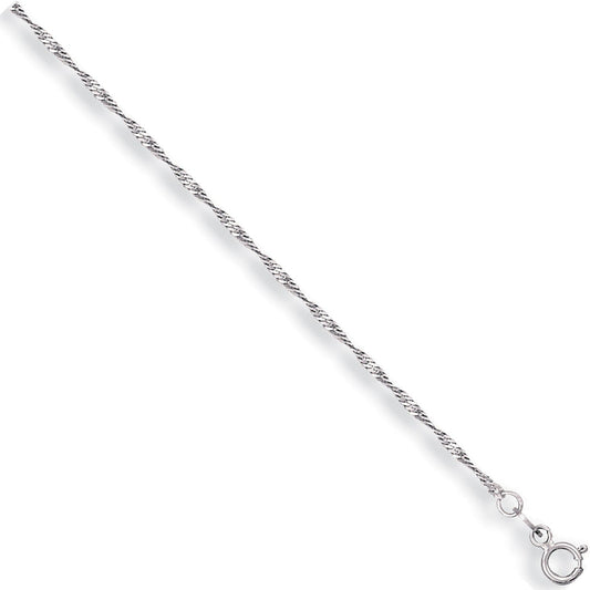 9ct White Gold 2mm Singapore Chain - FJewellery