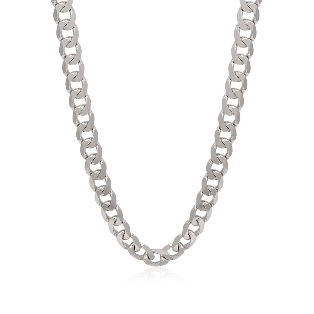9ct White Gold Curb Chain 5.5mm - FJewellery