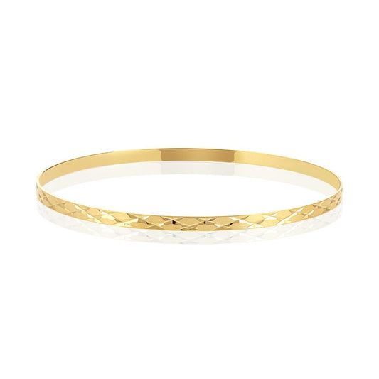 9ct Y Gold Slave Bangle 3mm - FJewellery