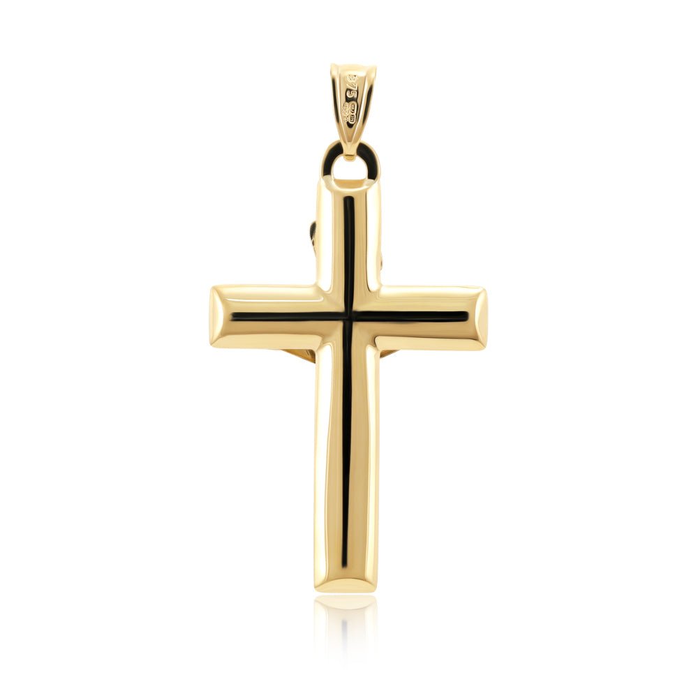 9ct Yellow and White Gold Crucifix - FJewellery