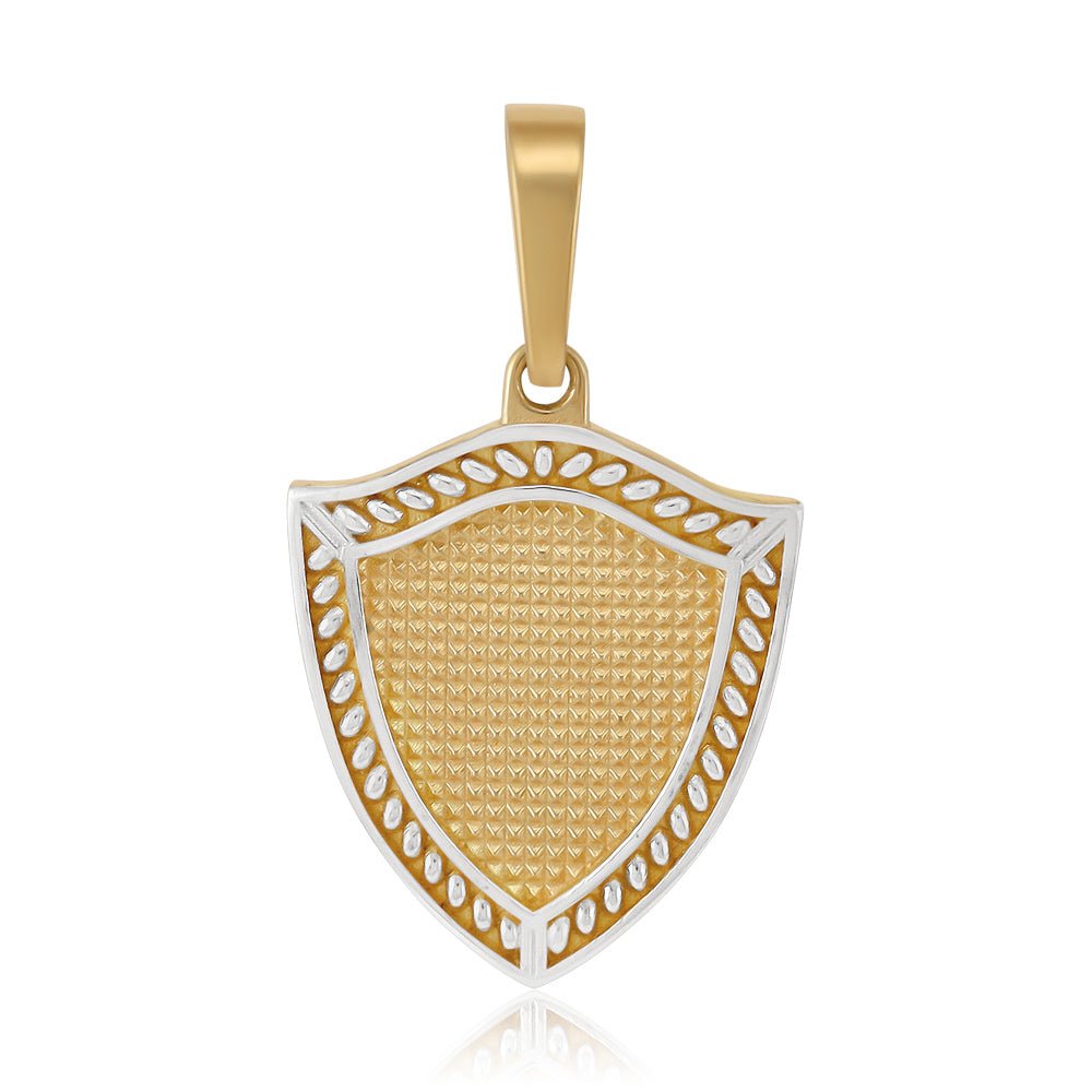 9ct Yellow and white gold Medieval Shield Pendant - FJewellery