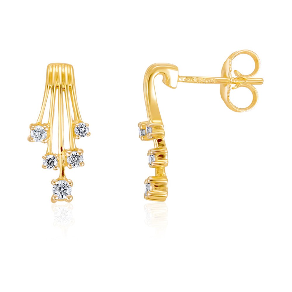 9ct Yellow Gold 0.25ct Diamond Studs Earrings - FJewellery