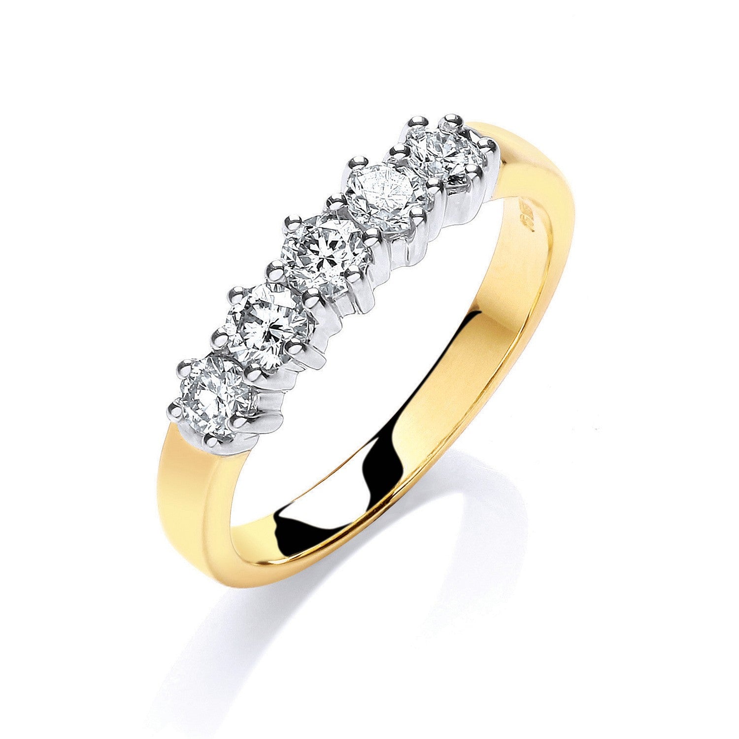 9ct Yellow Gold 0.50ct 5 Stone Diamond Ring - FJewellery