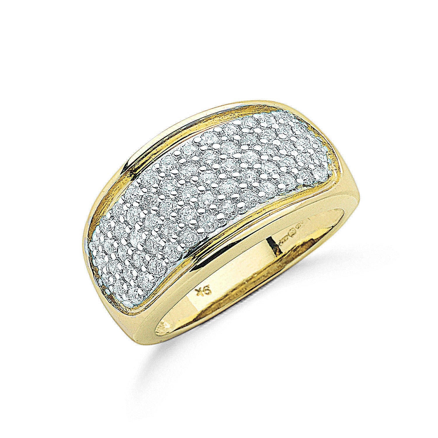 9ct Yellow Gold 1.00ct Diamond Bombay Ring - FJewellery