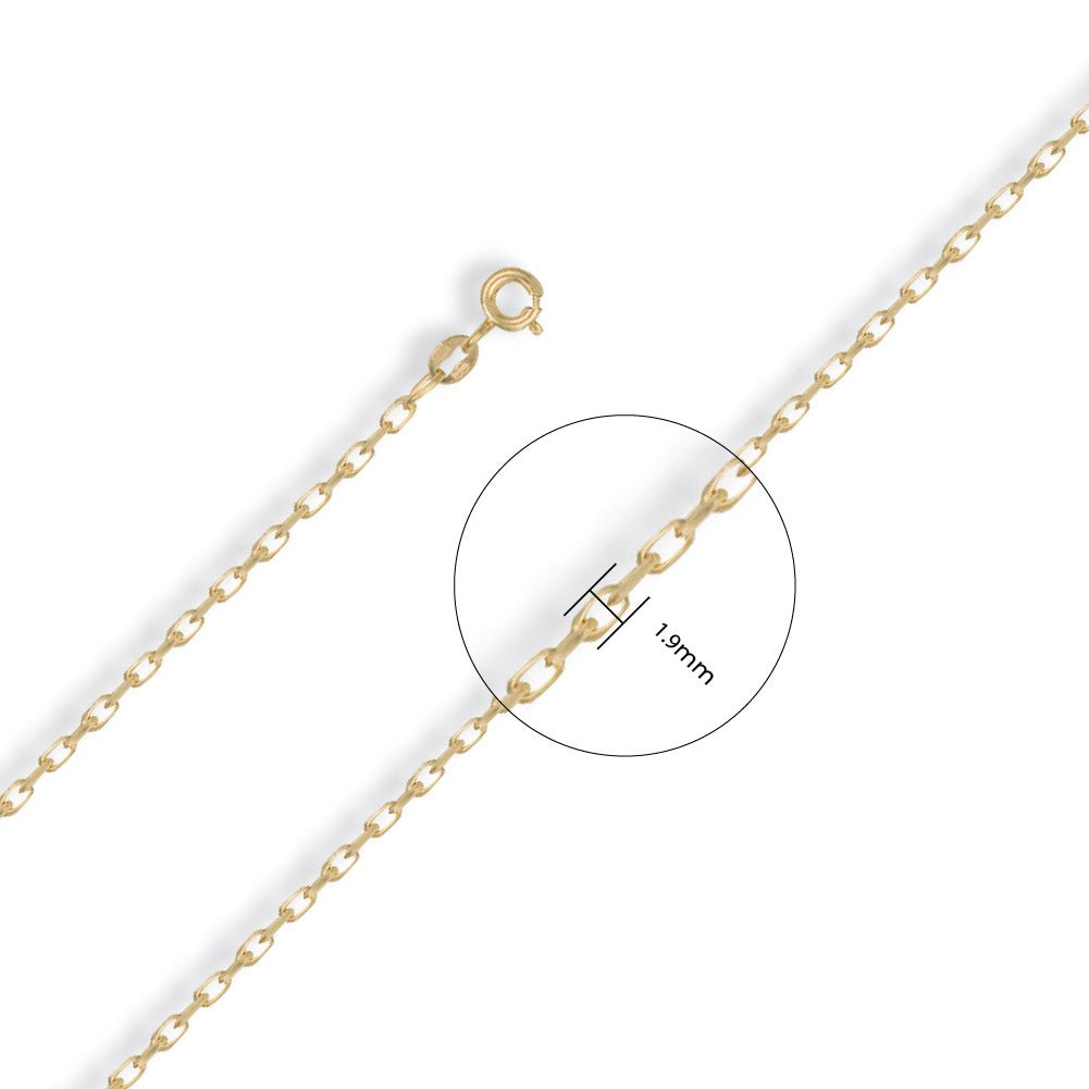 9ct Yellow Gold 1.9mm Belcher Chain - FJewellery