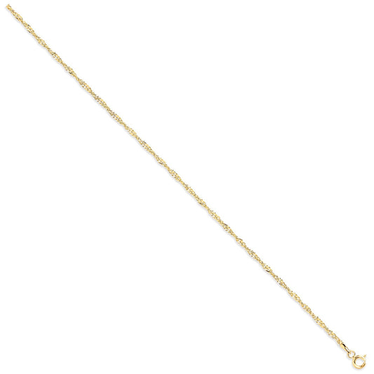 9ct Yellow Gold 2mm Singapore Chain - FJewellery