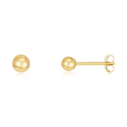9ct Yellow Gold 3mm Ball Studs - FJewellery