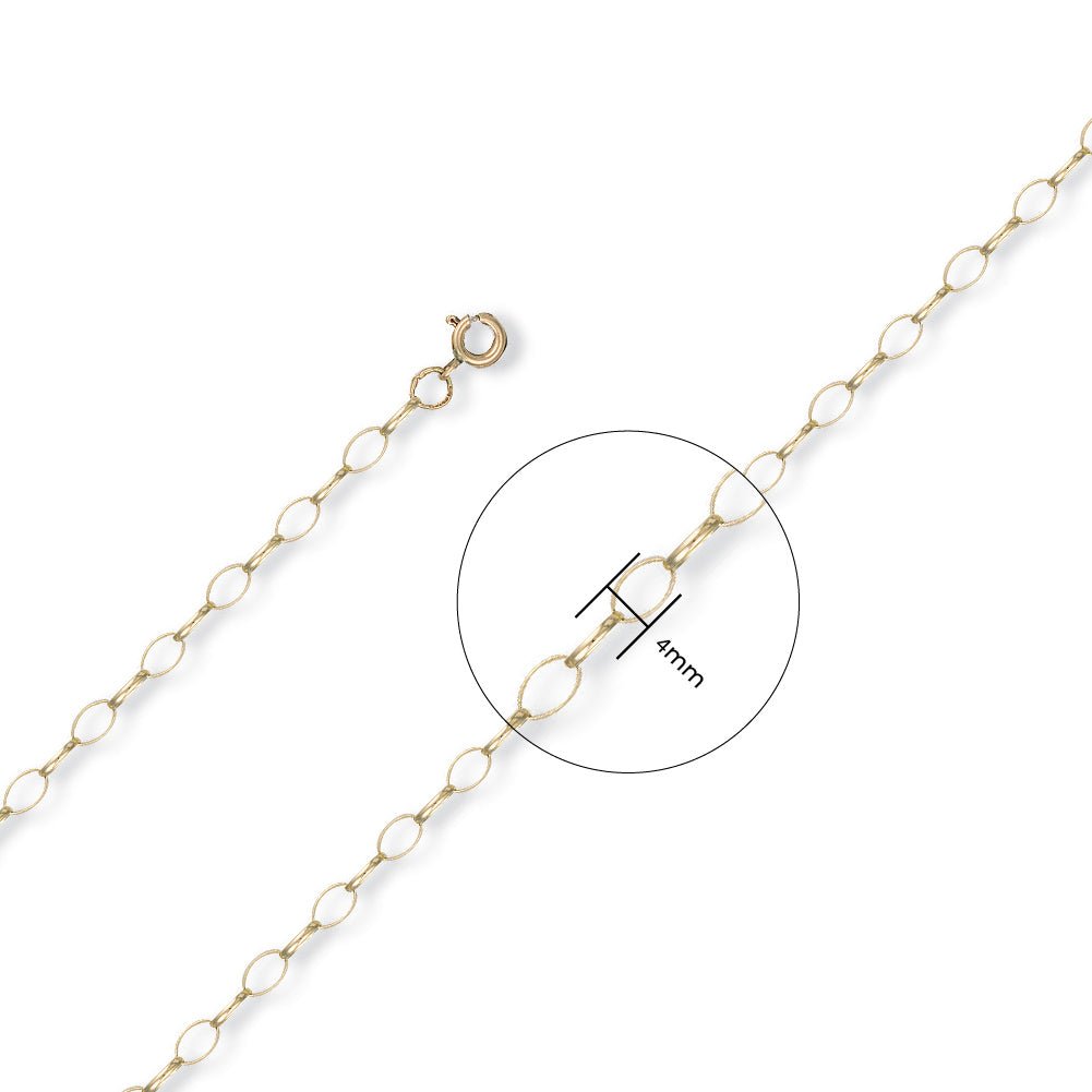 9ct Yellow Gold 4.5mm Belcher Chain - FJewellery