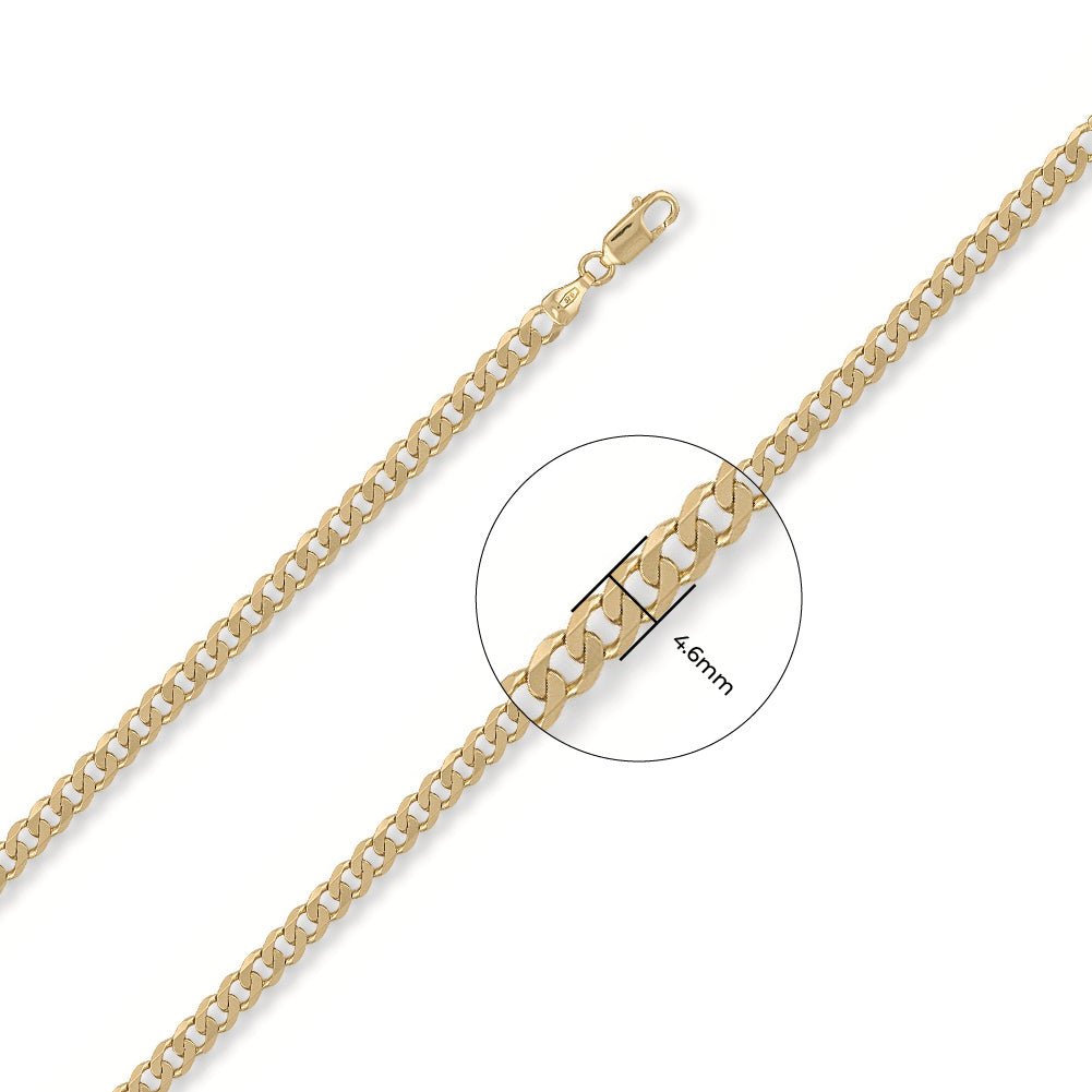 9ct Yellow Gold 4.6mm Curb Chain - FJewellery