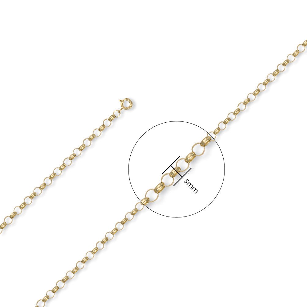 9ct Yellow Gold 5.1mm Belcher Chain - FJewellery
