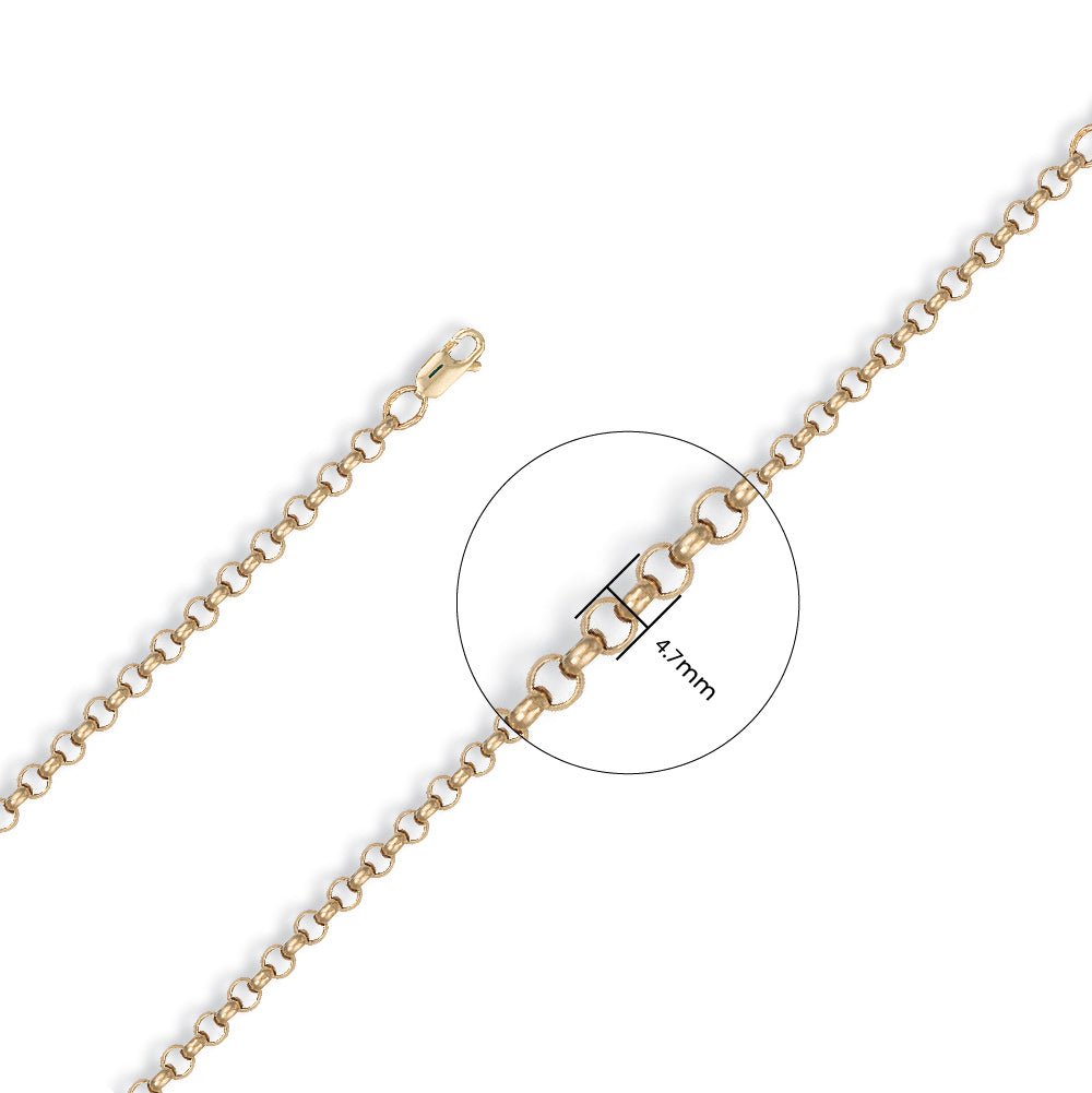 9ct Yellow Gold 5mm Belcher Chain - FJewellery