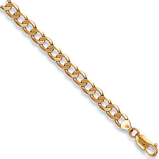 9ct Yellow Gold 6mm Curb Bracelet 7" - FJewellery