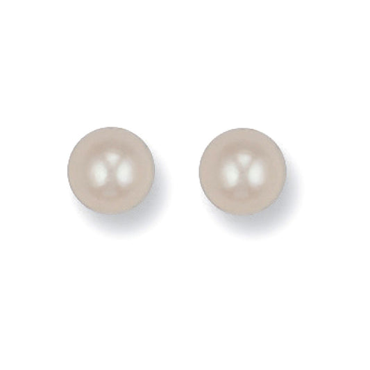 9ct Yellow Gold 7mm Cultured Pearl Studs - FJewellery