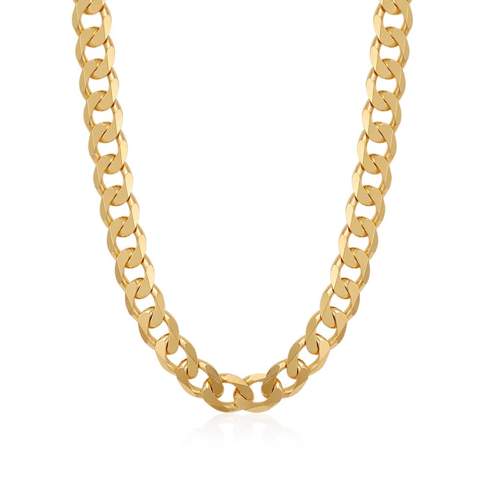 9ct Yellow Gold 7mm Strong Curb Chain - FJewellery