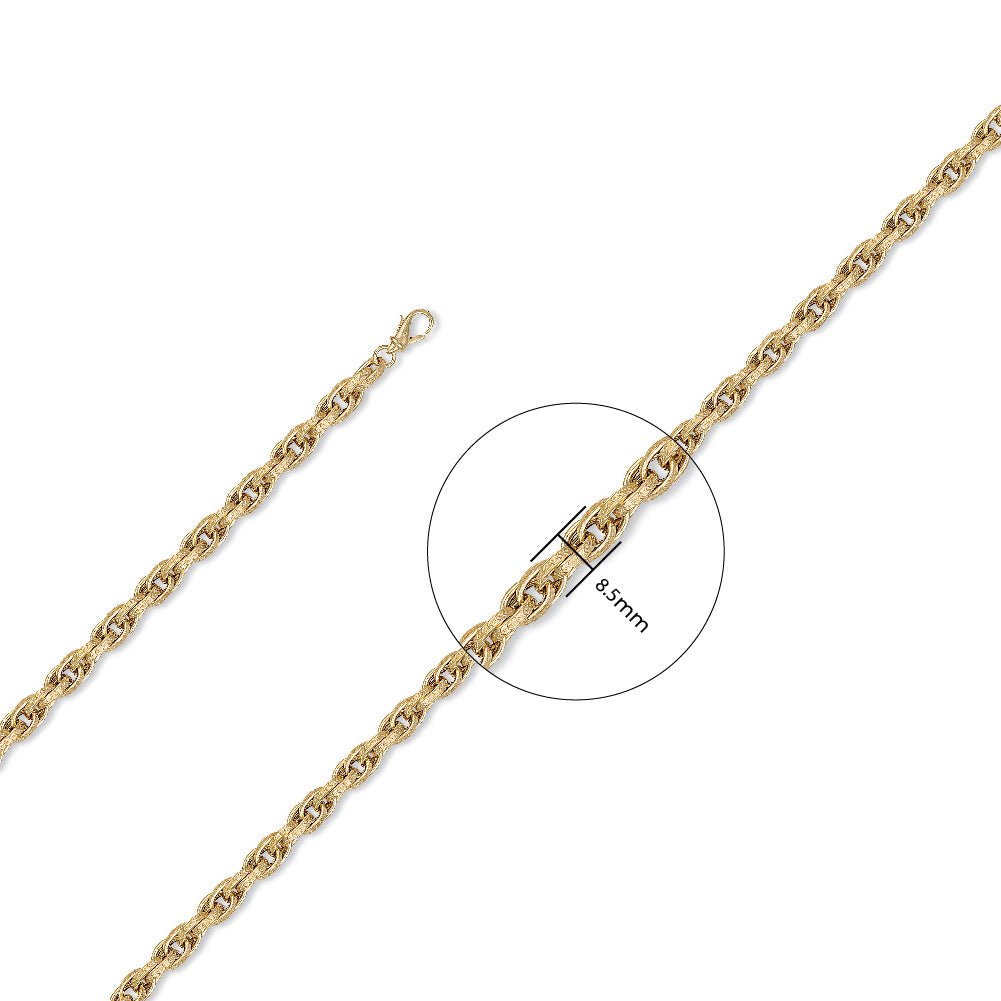 9ct Yellow Gold 8.5mm Prince Of Wales Chain - FJewellery