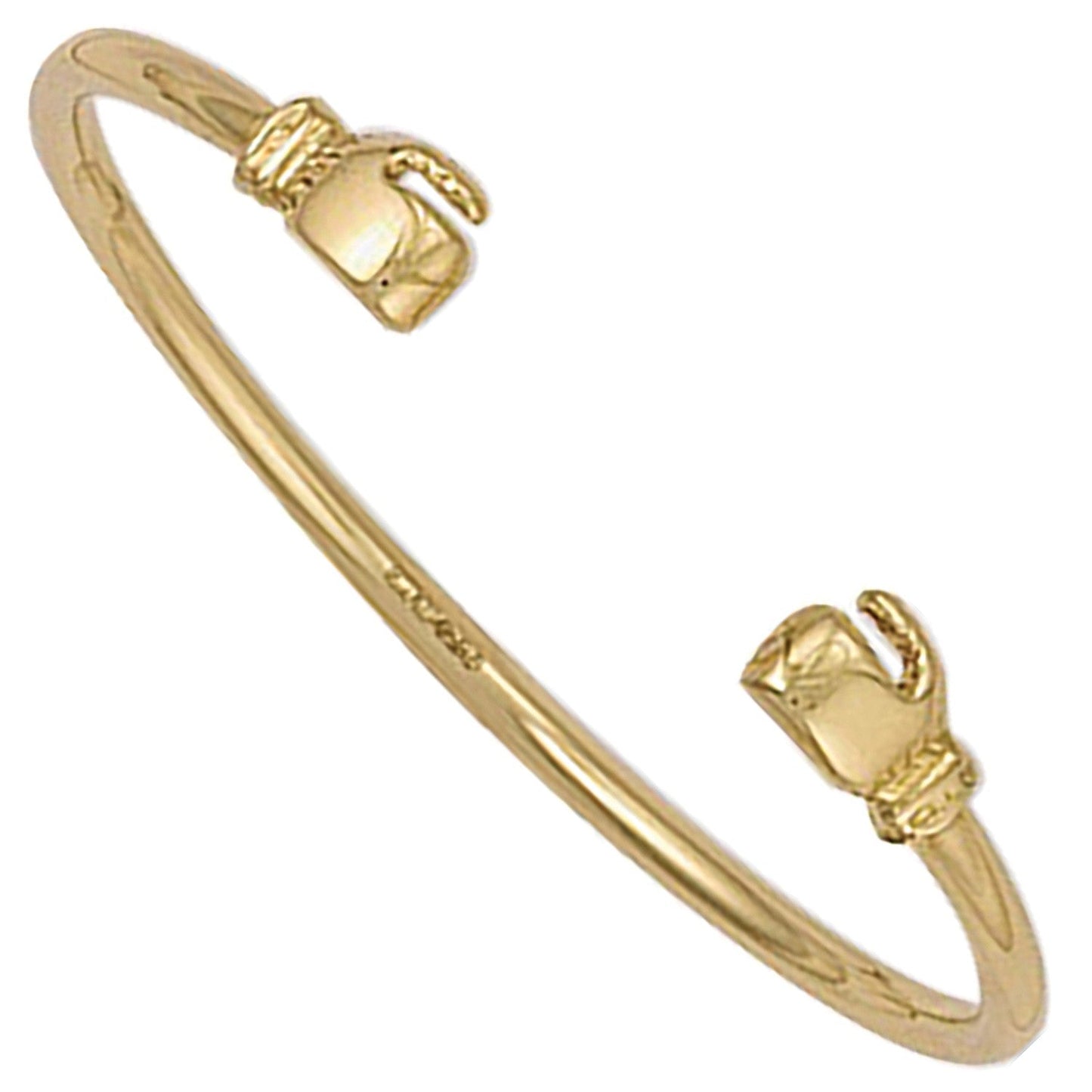 9ct Yellow Gold Baby Boxing Glove Bangle - FJewellery