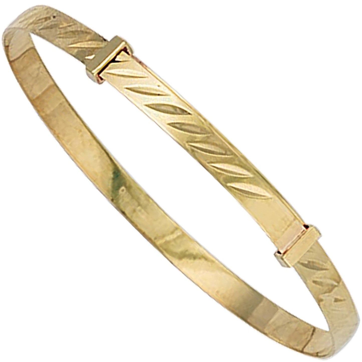 9ct Yellow Gold baby Patterned Expandable Bangle - FJewellery