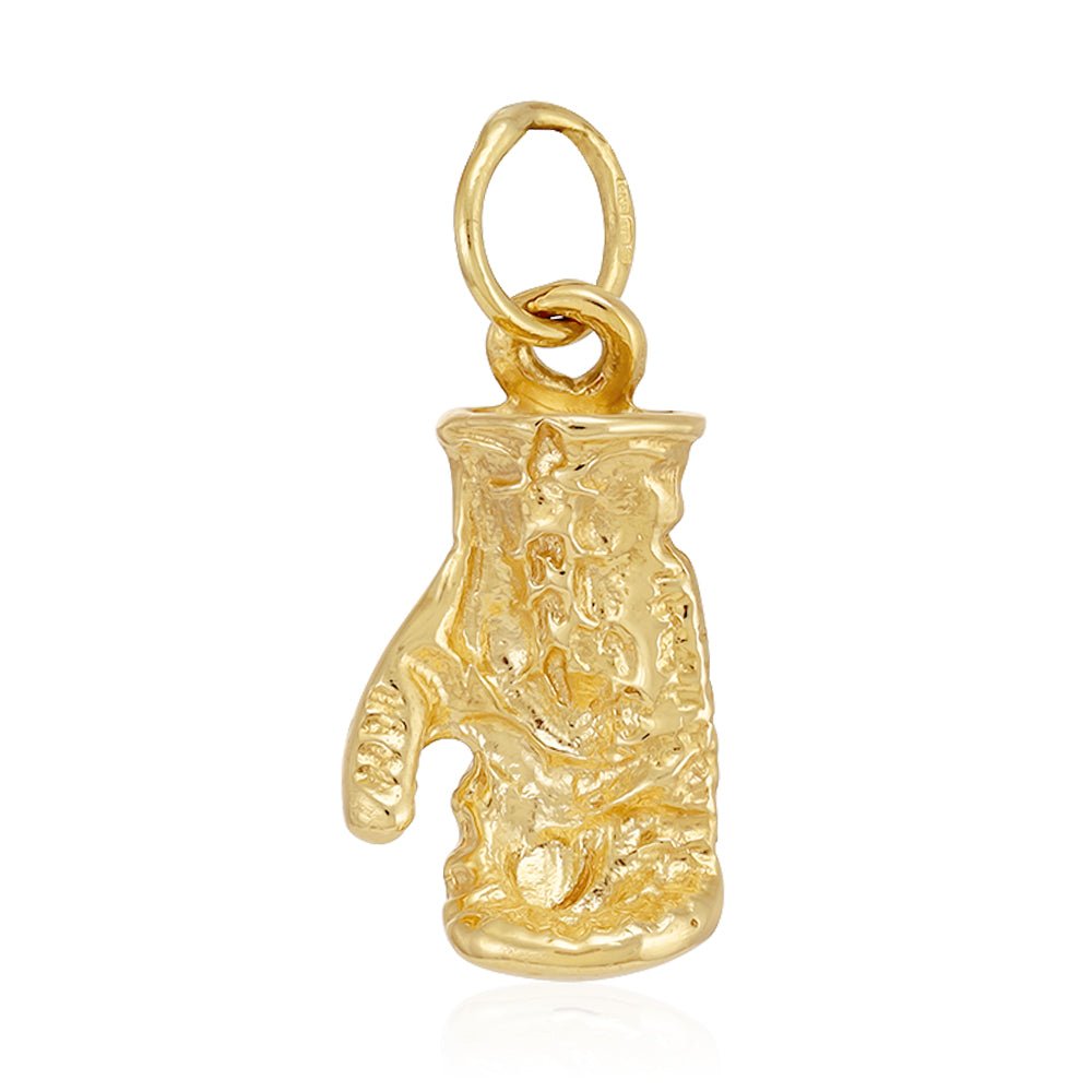 9ct Yellow Gold Boxing Right handed Glove Pendant - FJewellery