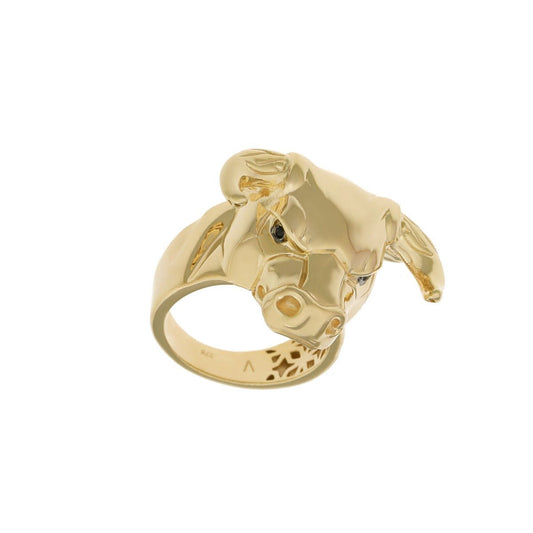 9ct Yellow Gold Bull ring HPR0109 - FJewellery