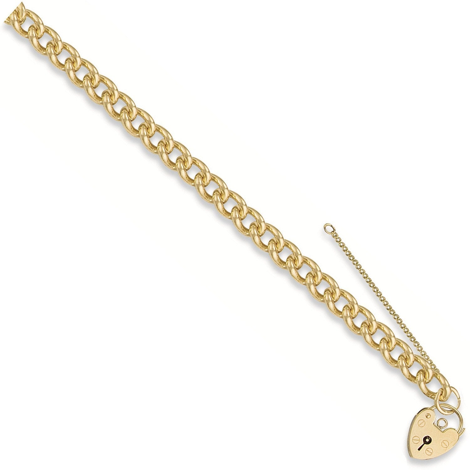 9ct Yellow Gold Charm with Padlock Bracelet - FJewellery