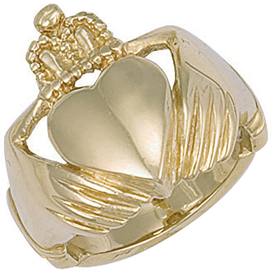 9ct Yellow Gold Claddagh Ring - FJewellery