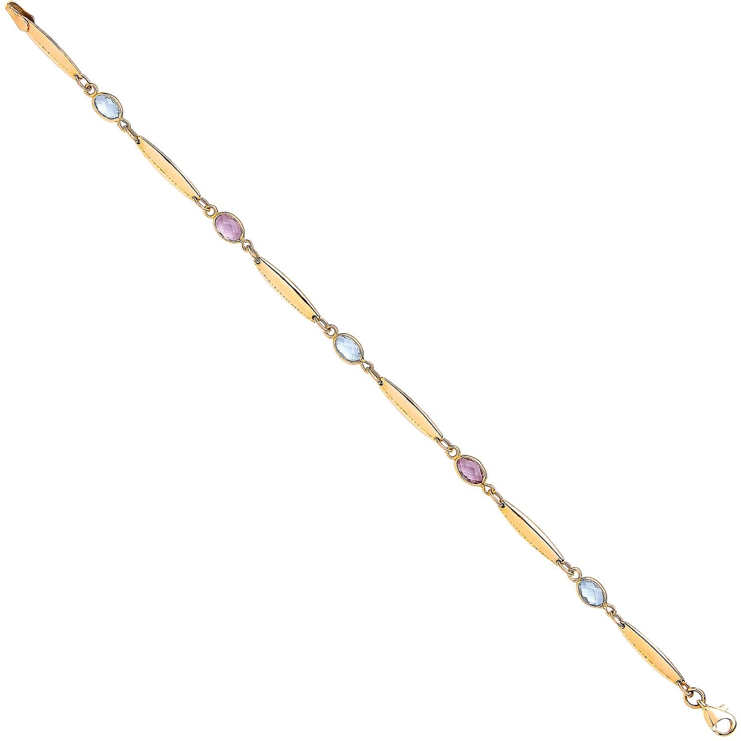 9ct Yellow Gold Colourful Bracelet - FJewellery