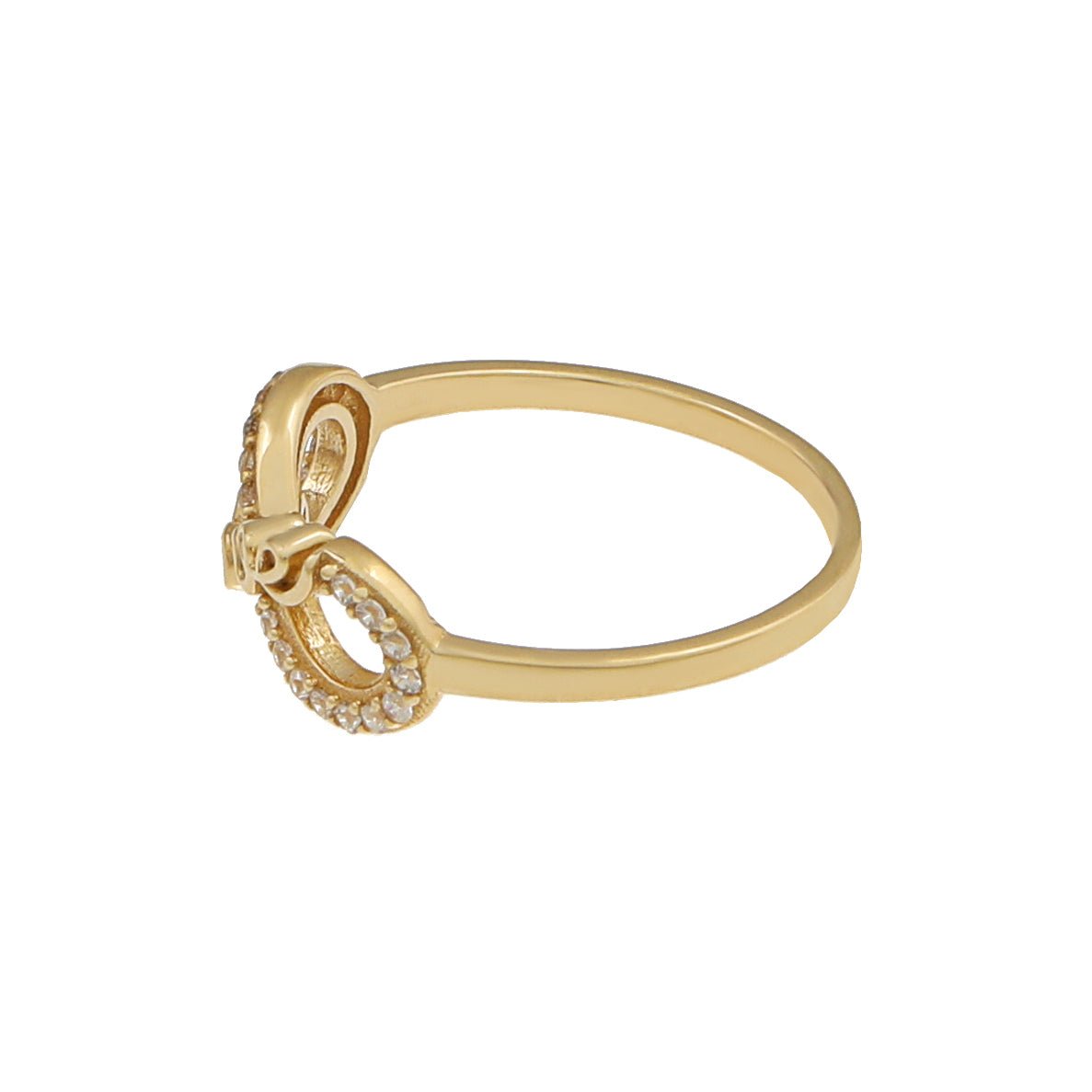 9ct Yellow Gold Cubic zirconia Infinity & Love ring HPR0084 - FJewellery