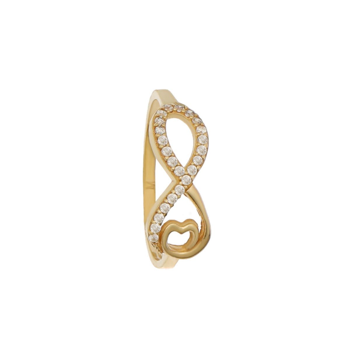9ct Yellow Gold Cubic zirconia Infinity ring HPR0085 - FJewellery