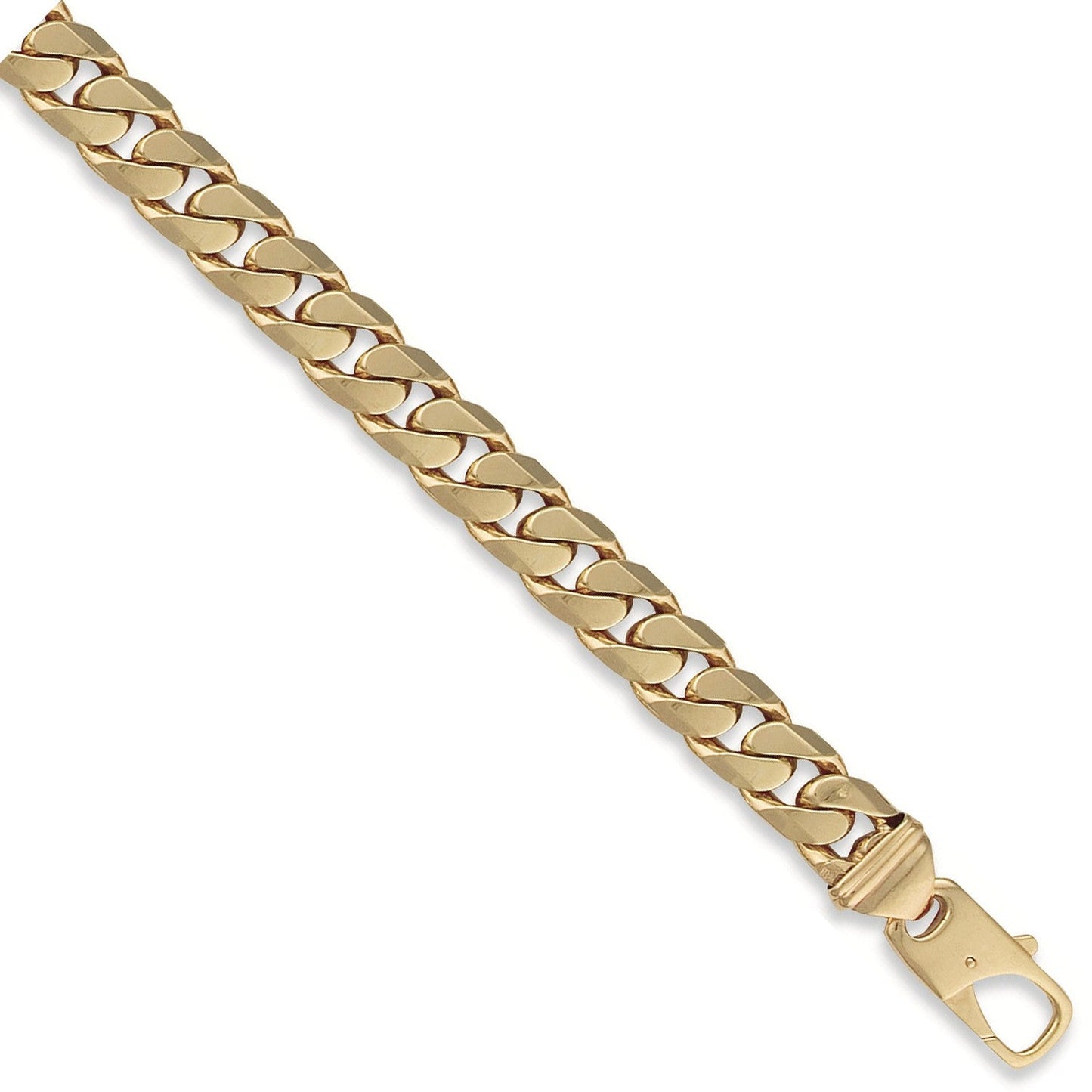9ct Yellow Gold Curb Bracelet 13mm - FJewellery