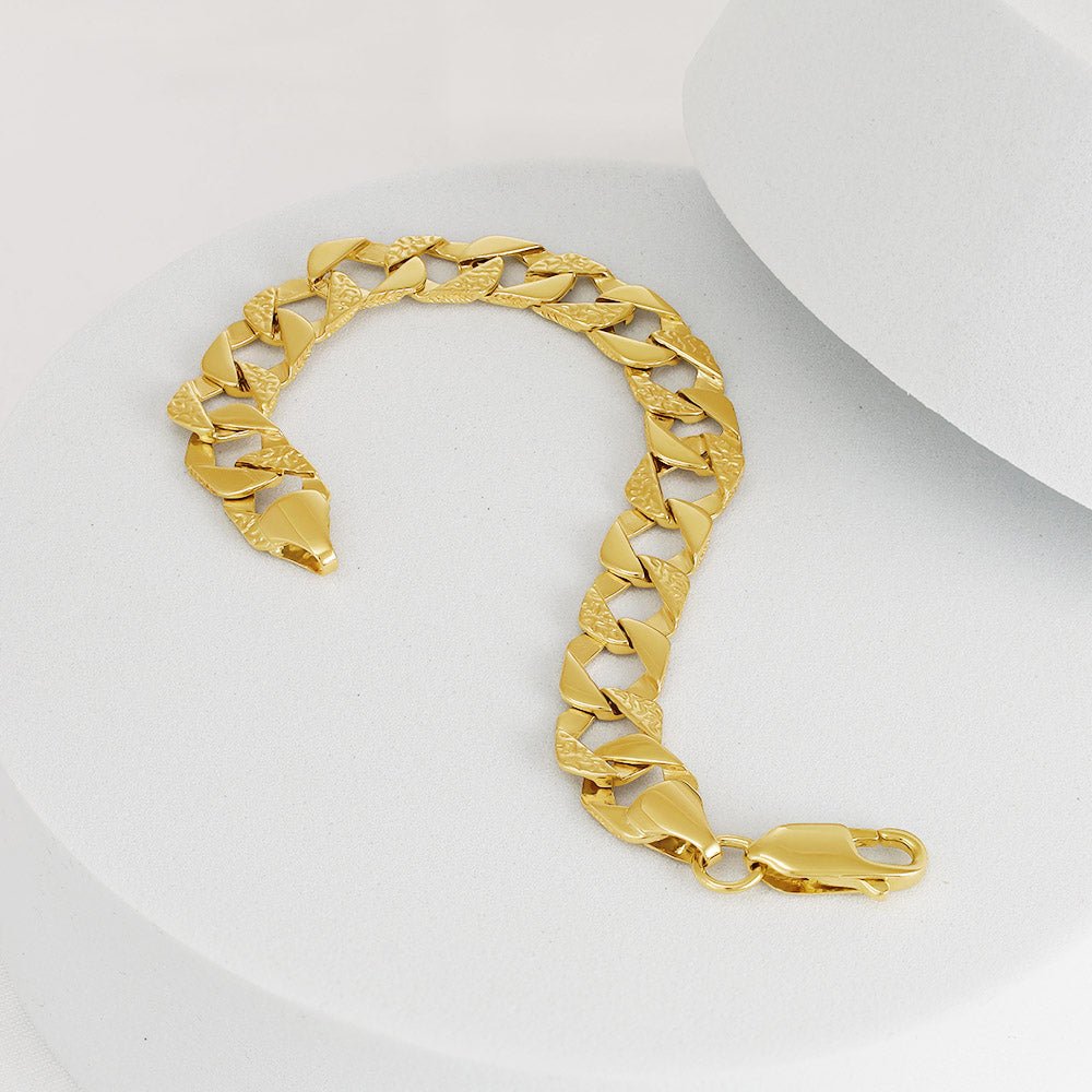 9ct Yellow Gold Curb Bracelet 7.5mm - FJewellery